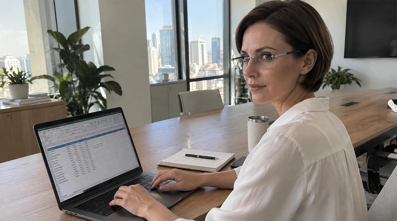 Woman working on a laptop while wearing Blue View Glasses with blue light filter